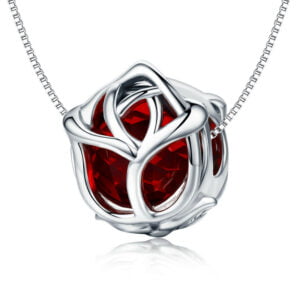 Colier din argint Red Rose